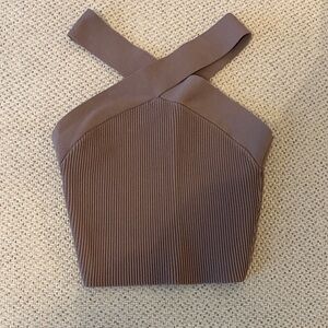 Babaton sculpt cross top cropped